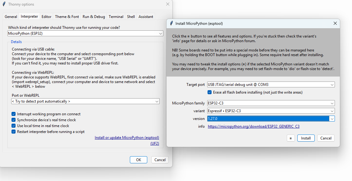 Flashing MicroPython Firmware in Thonny